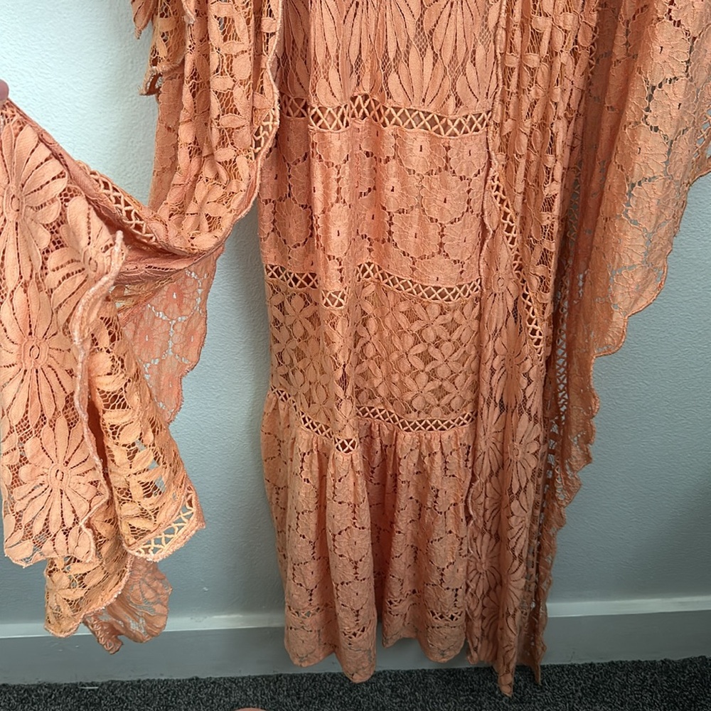 Jen's Pirate Booty Lilywhite Crochet Lace Swan Song Maxi Dress in Bloom XS - Picture 6 of 7